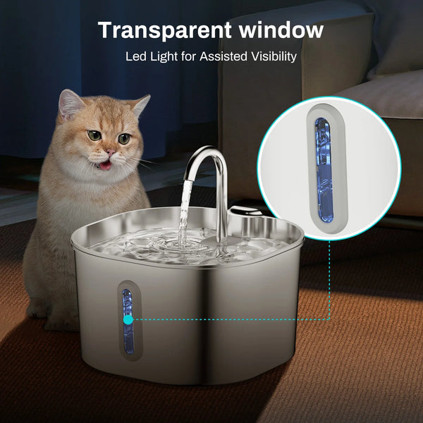 Smart Automatic Pet Water Fountain – 2.2L Filtered Drinking System for Pets