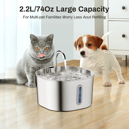 Smart Automatic Pet Water Fountain – 2.2L Filtered Drinking System for Pets